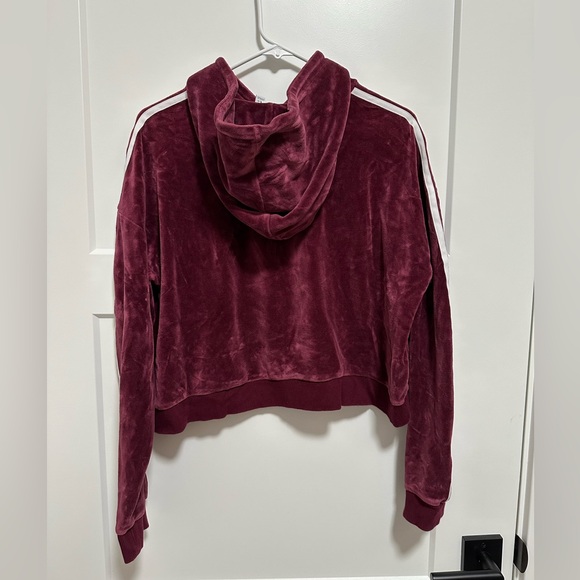 Adidas Original Velour Crop Hoodie - Picture 3 of 5
